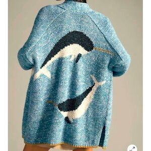 Anthropologie narwhal cardigan rare!!!